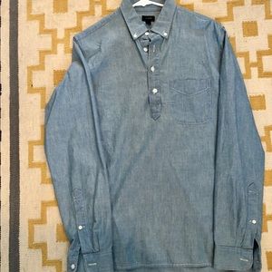J. Crew Japanese chambray long-sleeve pop-over